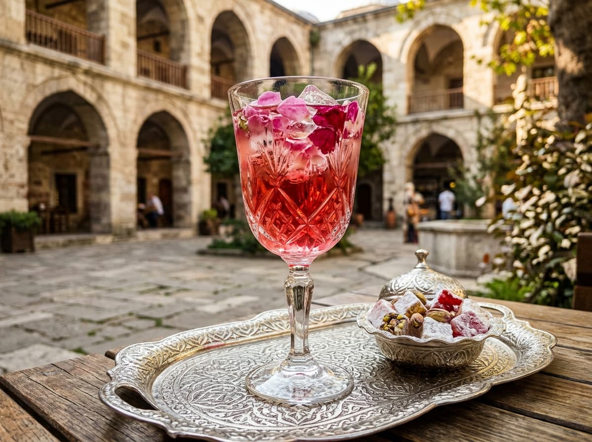 Osmanisches Rosen- und Mohnblütensorbet
