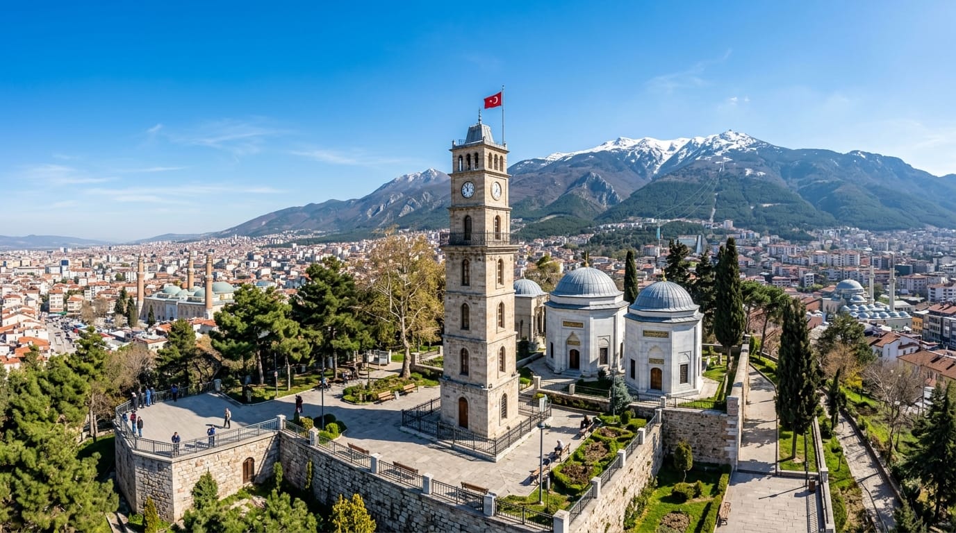 Taman Bursa Tophane: Menara Jam, Makam Osman Gazi dan Orhan Gazi